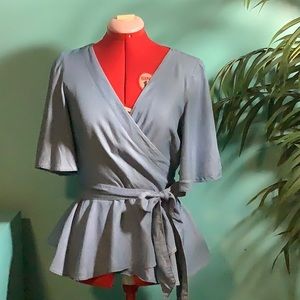 Loft Denim Wrap Top Size Medium